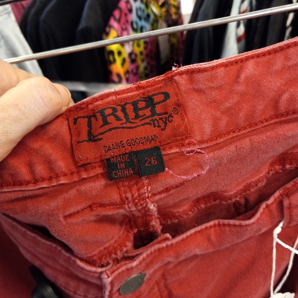 Tripp NYC plus size goth / punk fishnet rip skinnies! Sold separately - Picture 3 of 5